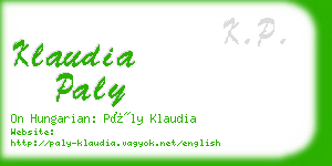 klaudia paly business card